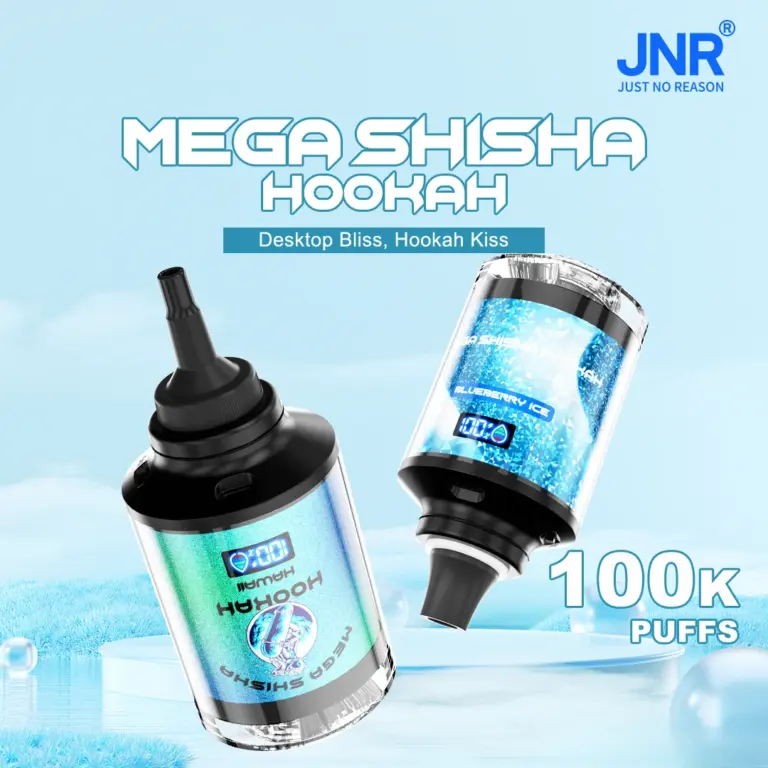 JNR Mega Shisha Hookah 100000 100K Puffs Large Capacity LED Display Disposable Vape