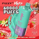 Fizzy Max lll 60k 60000 Puffs 6 in 1 Flavors Newest Original Rechargeable LED Display Disposable Vape