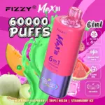 Fizzy Max lll 60k 60000 Puffs 6 in 1 Flavors Newest Original Rechargeable LED Display Disposable Vape