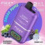 Fizzy Twins 50000 50k Puffs 2% 5% Nicotine Double Taste LCD Display Disposable Vape EU Warehouse