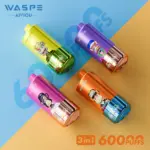 WASPE 60000 60k Puffs 3 in 1 Flavors Newest Original Rechargeable LED Display Disposable Vape