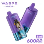 WASPE 60000 60k Puffs 3 in 1 Flavors Newest Original Rechargeable LED Display Disposable Vape