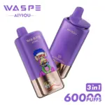 WASPE 60000 60k Puffs 3 in 1 Flavors Newest Original Rechargeable LED Display Disposable Vape