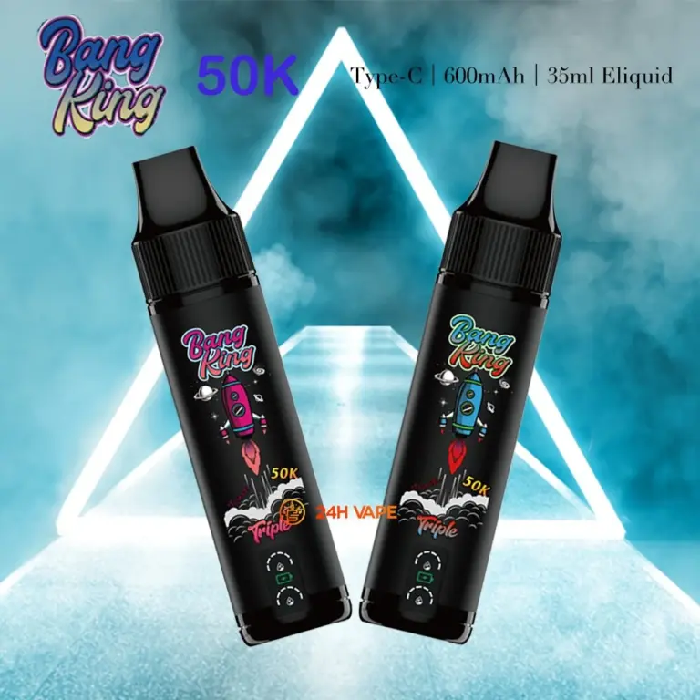 Bang King Triple 50000 50K Puffs 3 in 1 Flavors Original Rechargeable Disposable Vape