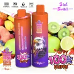 Bang King Triple 100000 100K Puffs 3 in 1 Flavors Original Rechargeable Disposable Vape