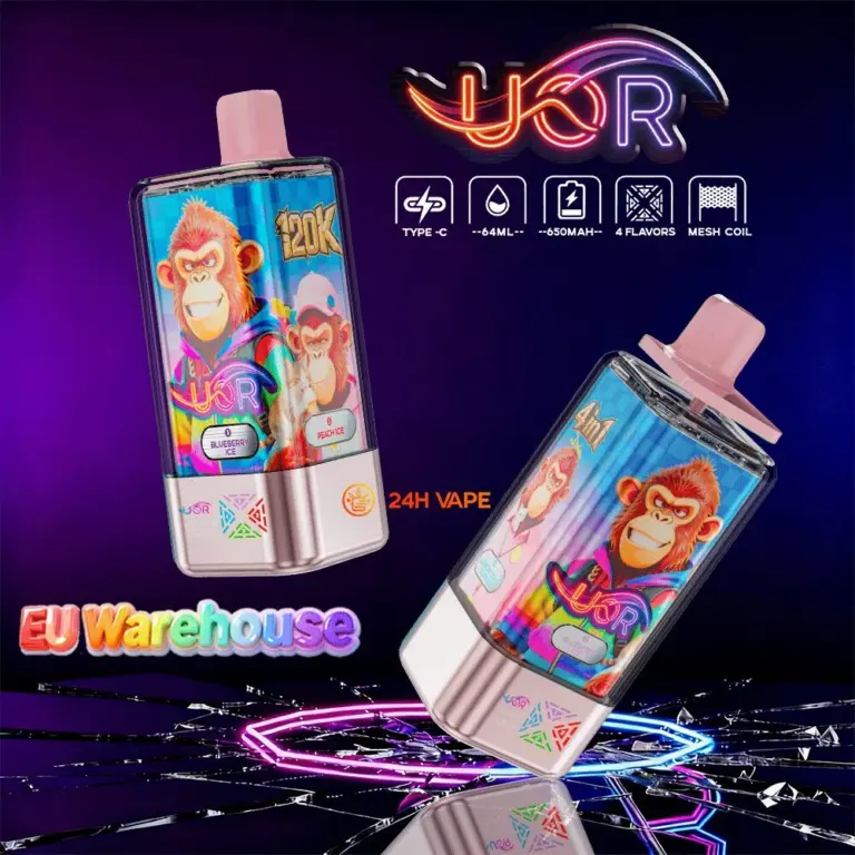 UOR 120000 120k Puffs 4 in 1 Flavors LED Display Disposable Vape EU Warehouse