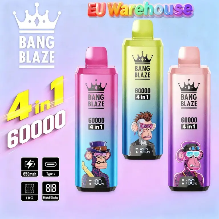 Bang Blaze 60000 60k Puffs 4 in 1 Flavors LED Display Disposable Vape EU Warehouse