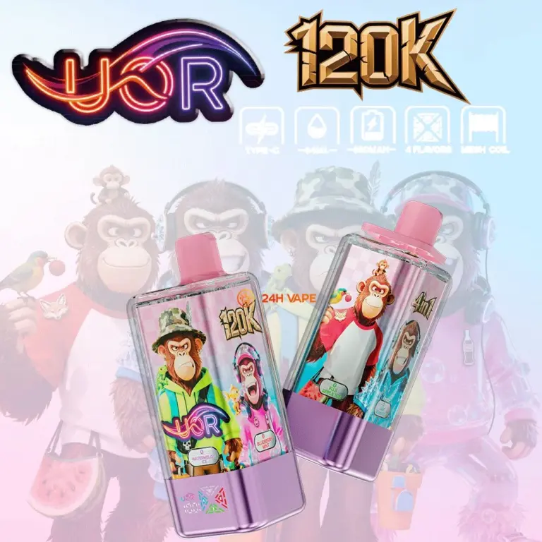 UOR 120000 120K Puffs 4 in 1 Flavors Newest Original Rechargeable LED Display Disposable Vape