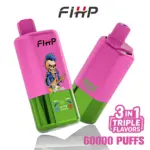 FIHP 60000 60k Puffs 3 in 1 Flavors Original Rechargeable LED Display Disposable Vape