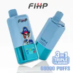 FIHP 60000 60k Puffs 3 in 1 Flavors Original Rechargeable LED Display Disposable Vape