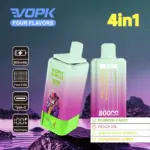 Vopk Four Flavors 80000 80K Puffs 4 in 1 Flavors Newest Original Rechargeable LCD Display Disposable Vape