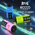 ATVS Warship 60000 60K Puffs 4 in 1 Flavors Newest Original Rechargeable LCD Display Disposable Vape