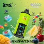 ATVS Warship 60000 60K Puffs 4 in 1 Flavors Newest Original Rechargeable LCD Display Disposable Vape