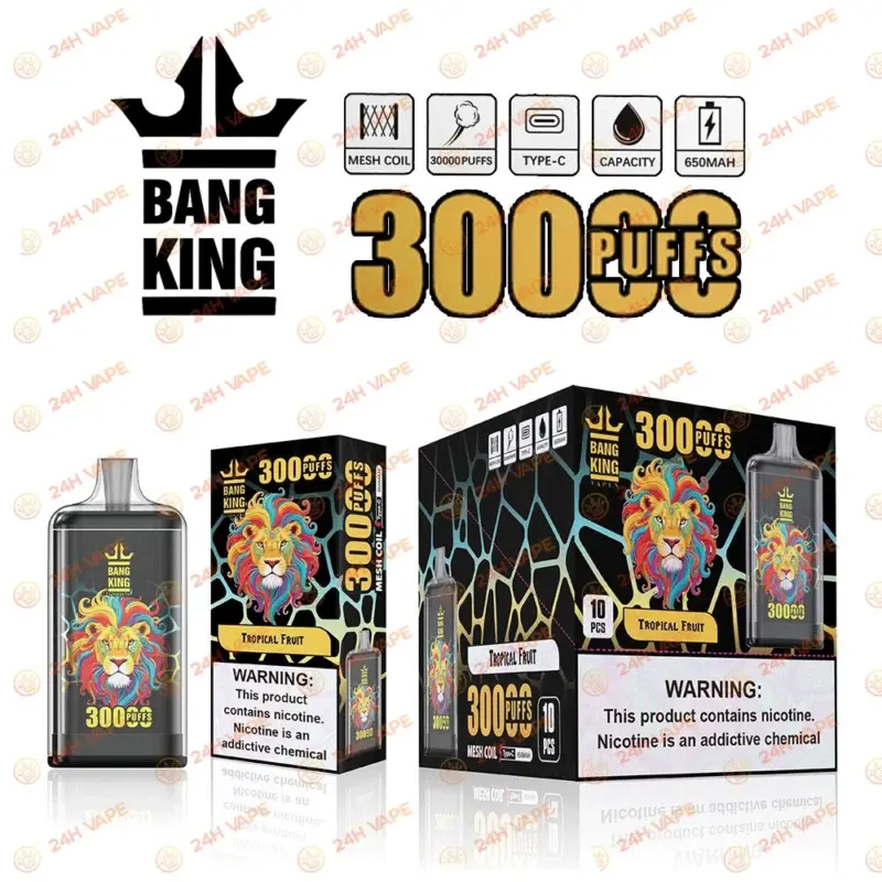 Bang King Crystal 30000 30K Puffs 2% 3% 5% Nicotine Hottest Disposable Vape