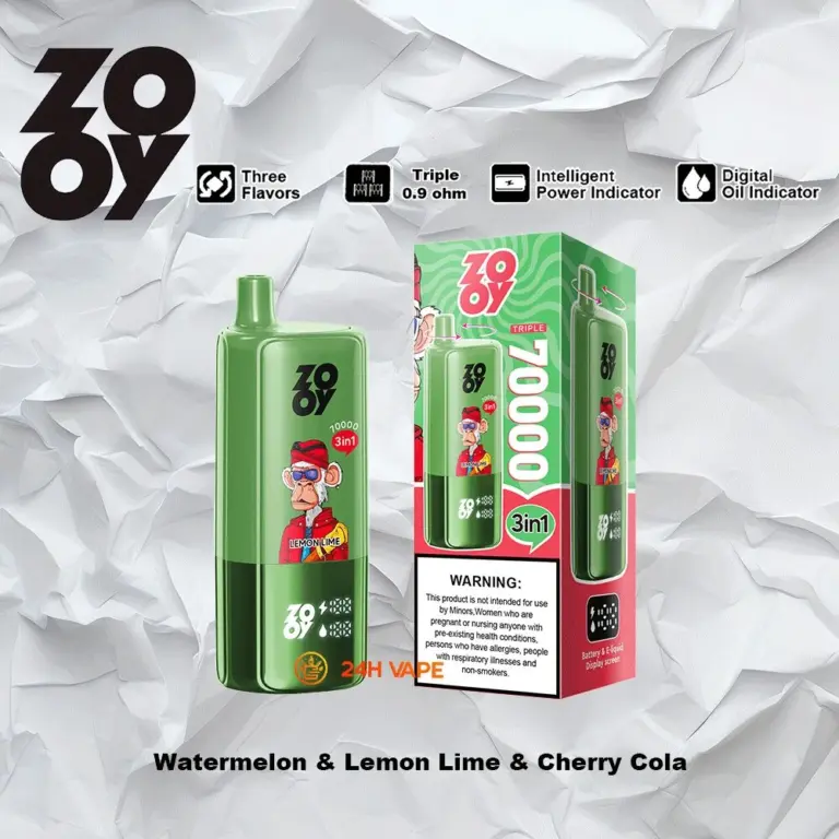 ZOOY Trlple 70000 70k Puffs 3 in 1 Flavors Newest Original Rechargeable LCD Display Disposable Vape