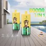 Bang DE 80000 80k Puffs 3 in 1 Flavors Newest Original Rechargeable LCD Display Disposable Vape