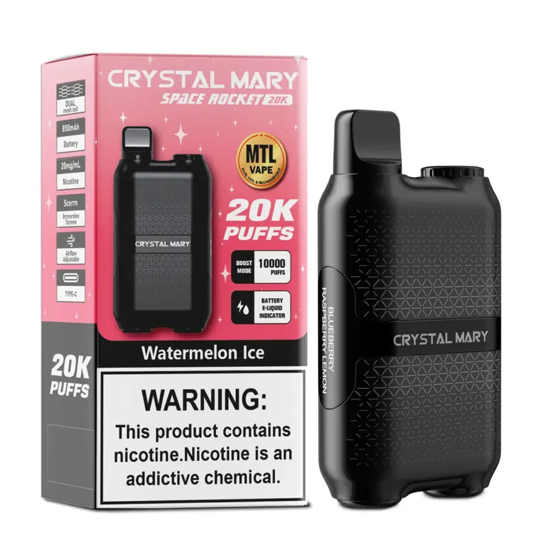CRYSTAL MARY 20000 20K Puffs Vape Dual Mesh LED Display Disposable Vape EU Warehouse