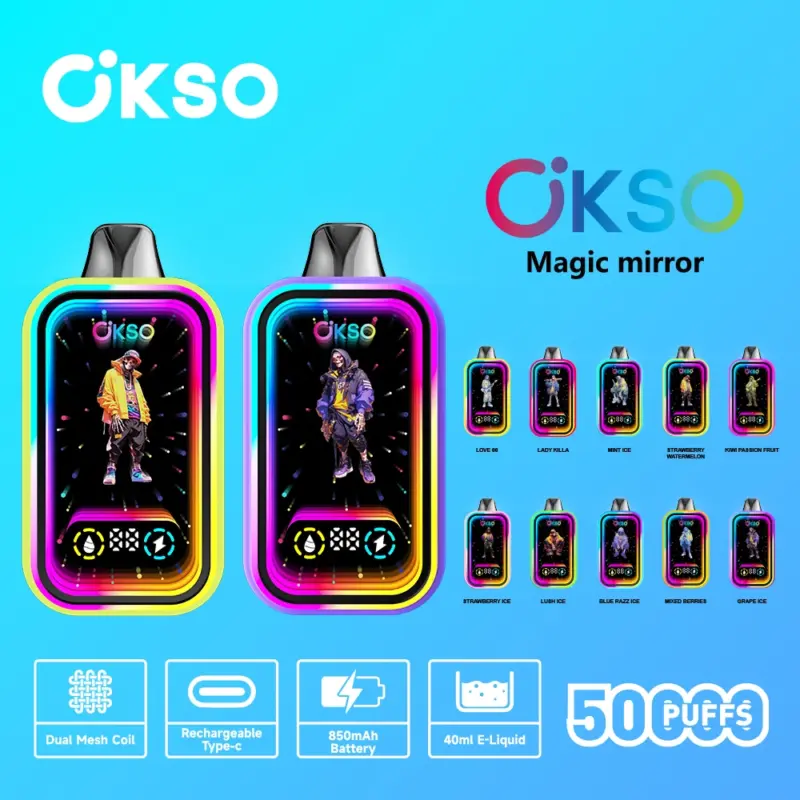 OKSO Magic Mirror 50000 50K Puffs Original Edition Dual Mesh LCD Display Disposable Vape