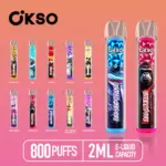 OKSO Crystal Bar 800 Puffs 0% 2% 3% 5% Nicotine Original Disposable Vape Pen
