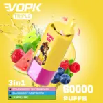 VOPK Triple 60000 60k Puffs 3 in 1 Flavors Newest Original Rechargeable LED Display Disposable Vape