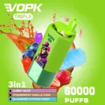 VOPK Triple 60000 60k Puffs 3 in 1 Flavors Newest Original Rechargeable LED Display Disposable Vape