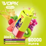 VOPK Triple 60000 60k Puffs 3 in 1 Flavors Newest Original Rechargeable LED Display Disposable Vape
