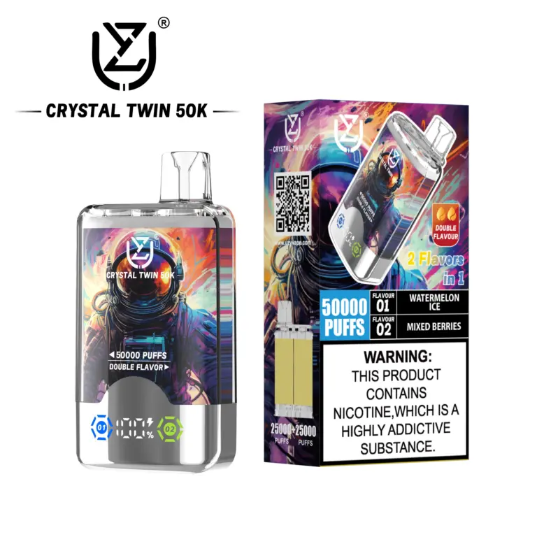 UZY Crystal Twin 50000 50k Puffs Double Taste LED Display Disposable Vape