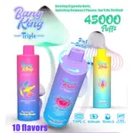 Bang King Triple 45000 45K Puffs Vape 3 in 1 Flavors Newest Original Rechargeable Disposable Vape