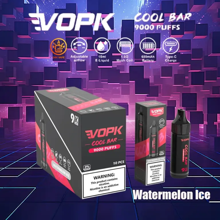 VOPK Cool Bar 9000 9k Puffs 0% 2% 3% 5% Nicotine Latest Original Disposable Vape Pen