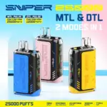 VAPMOD SNIPER 25000 25K Puffs Original Edition Leather LED Display Disposable Vape