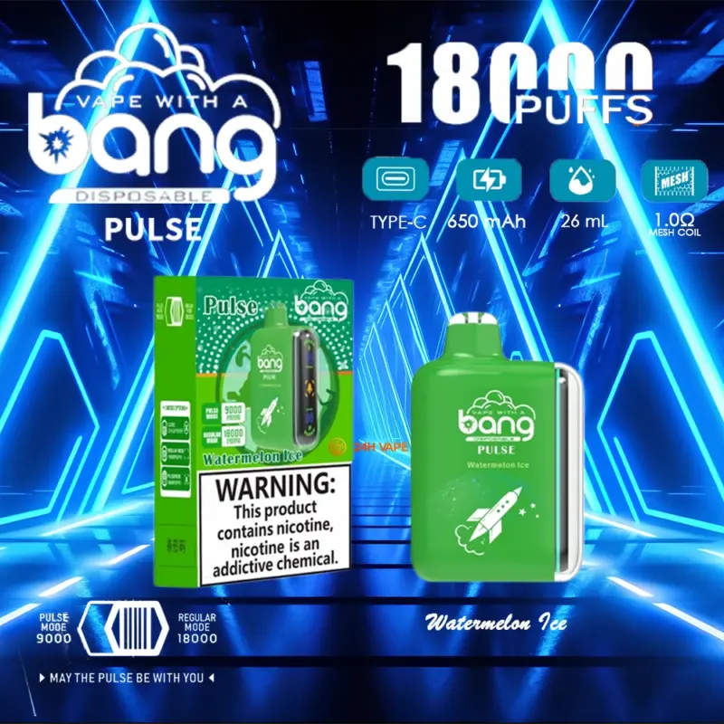 Bang Pulse 18000 18K Puffs Dual Mesh Disposable Vape Electronic Cigarette Pod