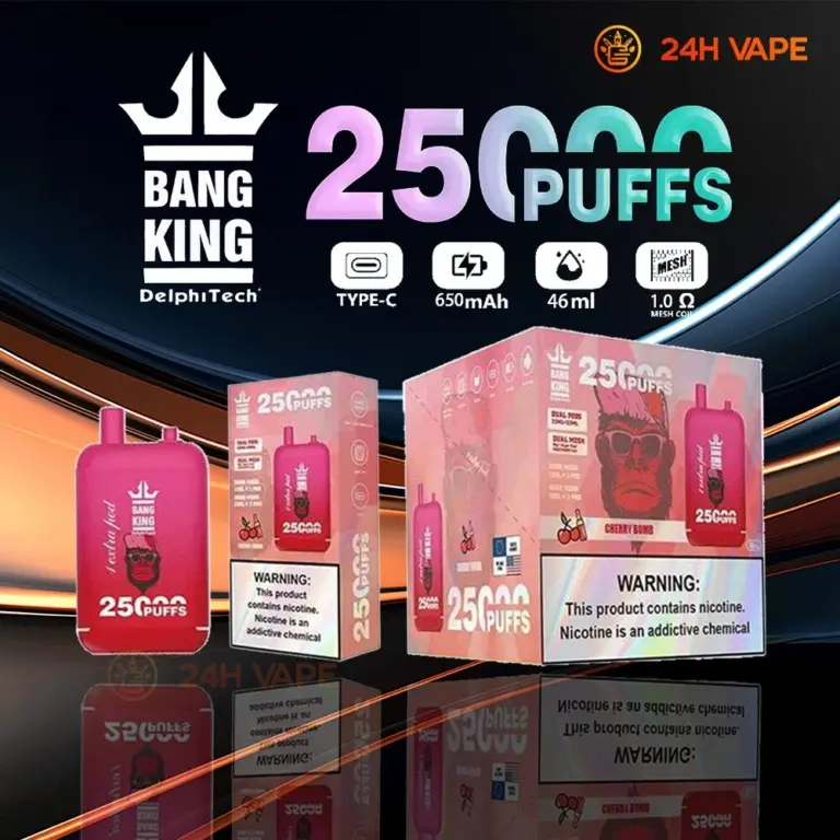 Bang King 25000 Puffs 0% 2% 3% 5% Nicotine Double Warehouser Disposable Vape Pod