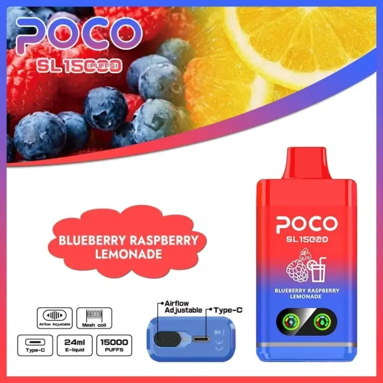 Poco SL 15000 Puffs | adjustable airflow, 0%-5% nicotine, bulk disposable vape