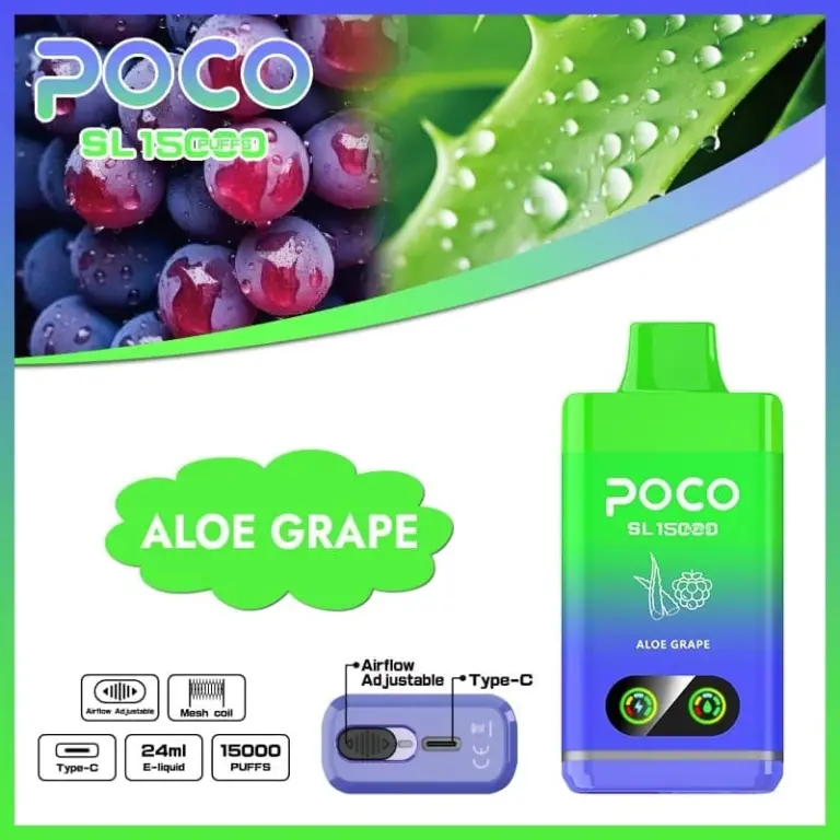 Poco SL 15000 Puffs | adjustable airflow, 0%-5% nicotine, bulk disposable vape